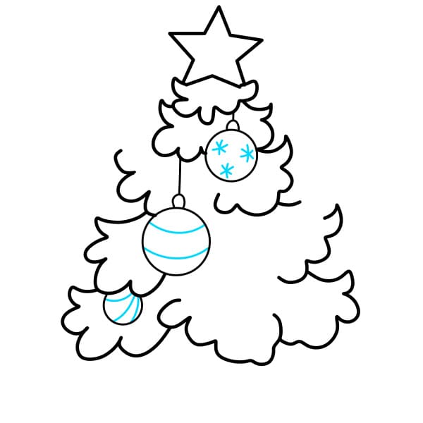 Hướng dẫn vẽ cây thông Noel - Bước 4