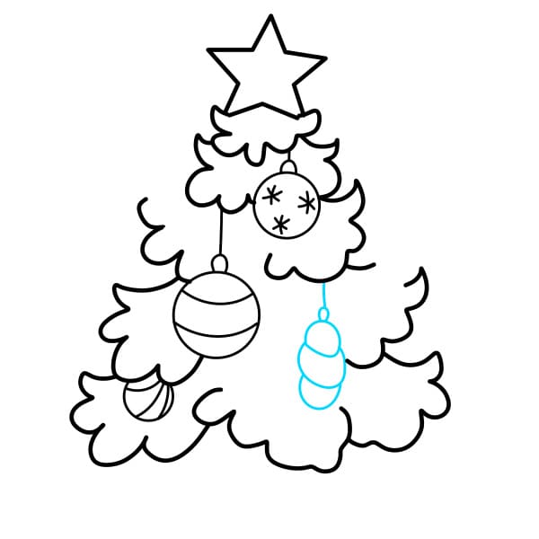 Hướng dẫn vẽ cây thông Noel - Bước 5