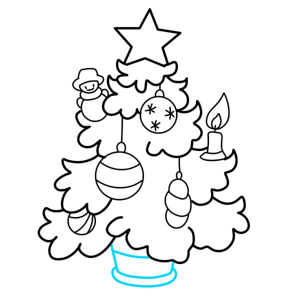 Hướng dẫn vẽ cây thông Noel - Bước 6