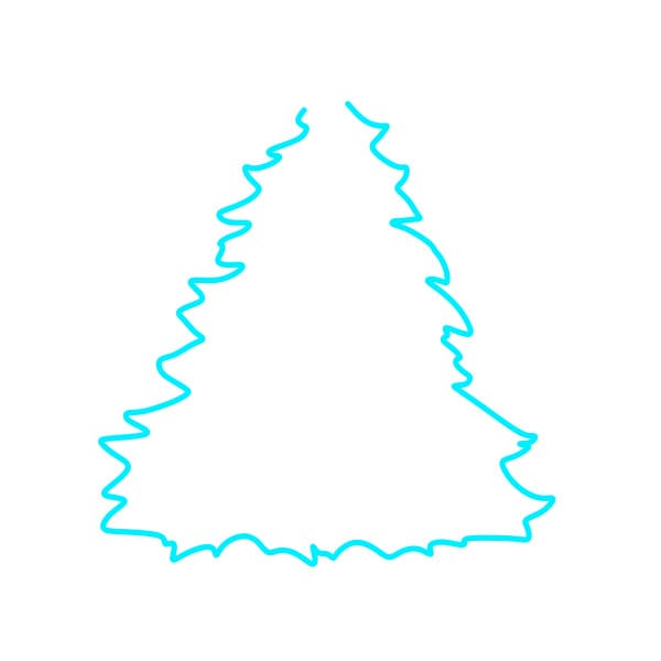 Hướng dẫn vẽ cây thông Noel - Bước 1