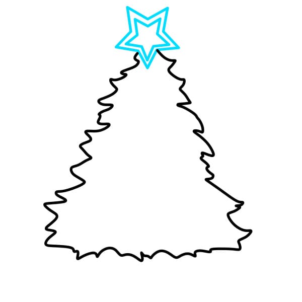 Hướng dẫn vẽ cây thông Noel - Bước 2