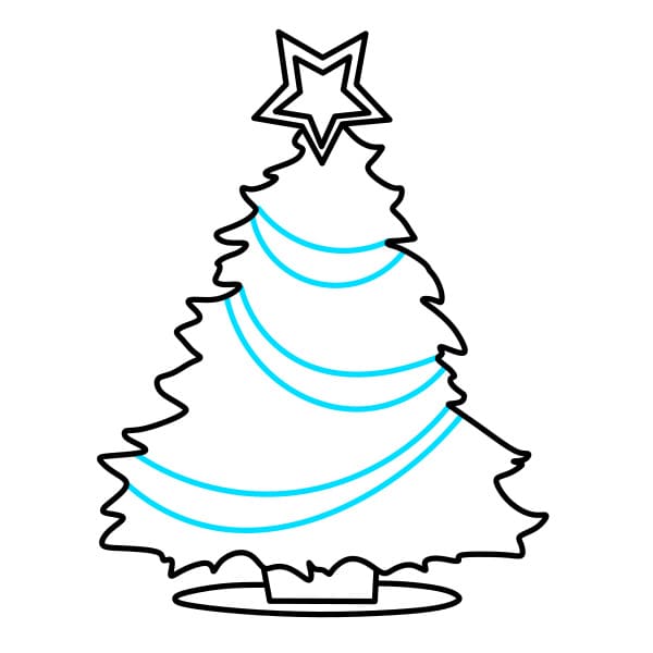 Hướng dẫn vẽ cây thông Noel - Bước 4