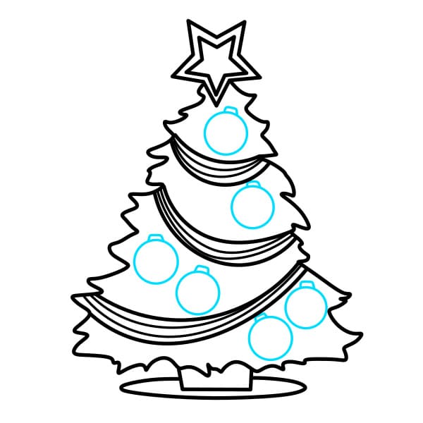 Hướng dẫn vẽ cây thông Noel - Bước 5