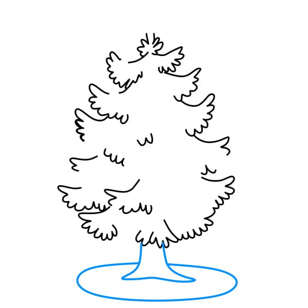 Hướng dẫn vẽ cây thông Noel - Bước 2