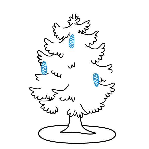 Hướng dẫn vẽ cây thông Noel - Bước 3