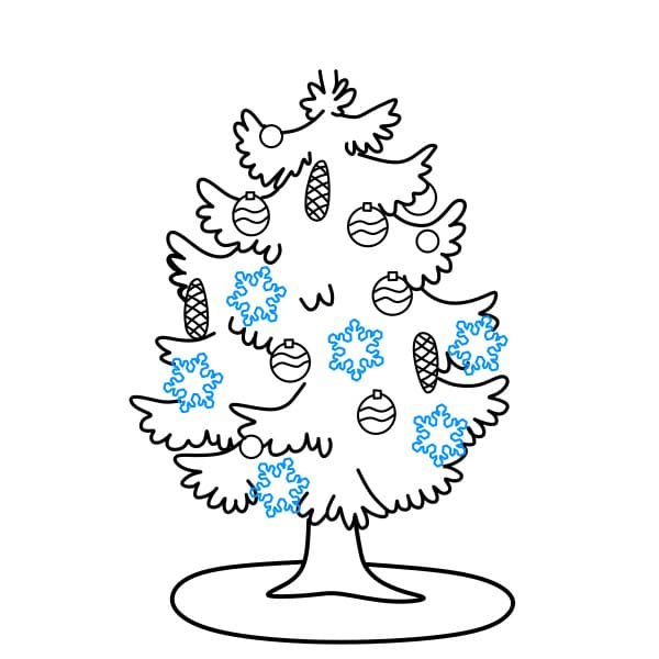 Hướng dẫn vẽ cây thông Noel - Bước 5