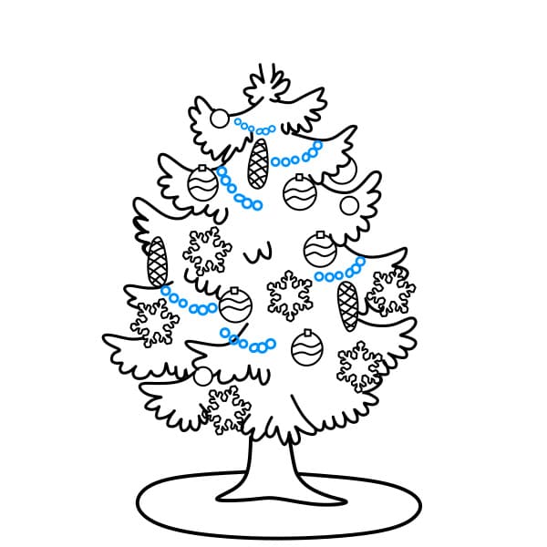 Hướng dẫn vẽ cây thông Noel - Bước 6