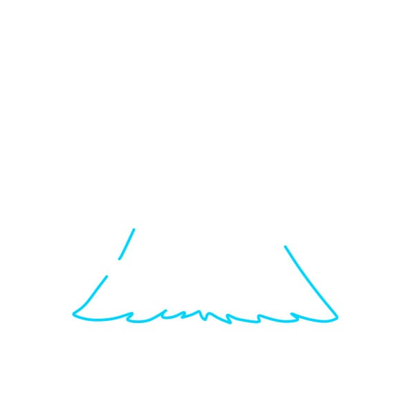 Hướng dẫn vẽ cây thông Noel - Bước 1