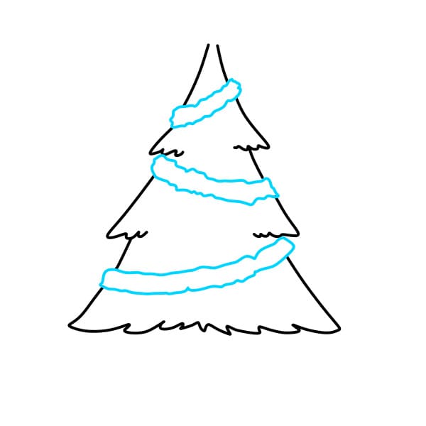 Hướng dẫn vẽ cây thông Noel - Bước 2