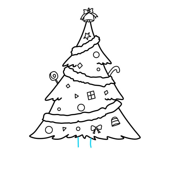 Hướng dẫn vẽ cây thông Noel - Bước 5