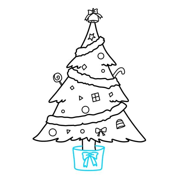 Hướng dẫn vẽ cây thông Noel - Bước 6