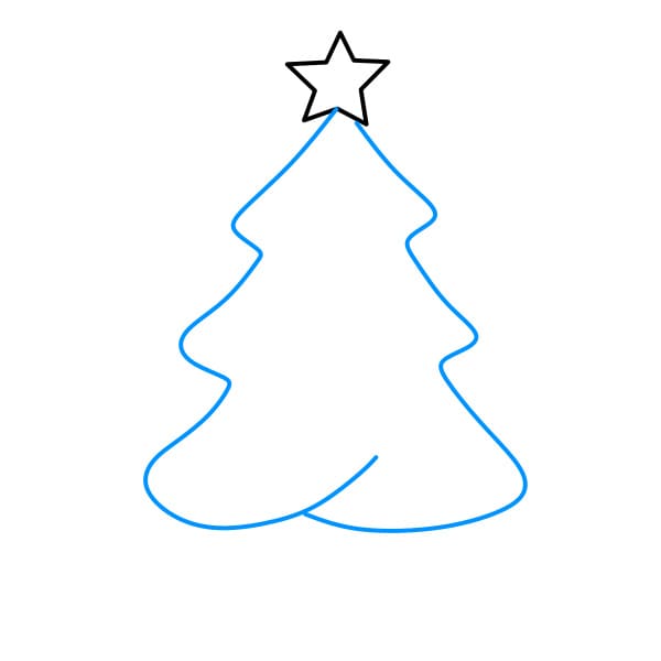 Hướng dẫn vẽ cây thông noel - Bước 2