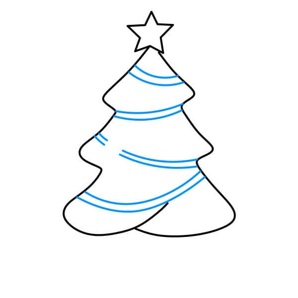 Hướng dẫn vẽ cây thông noel - Bước 3