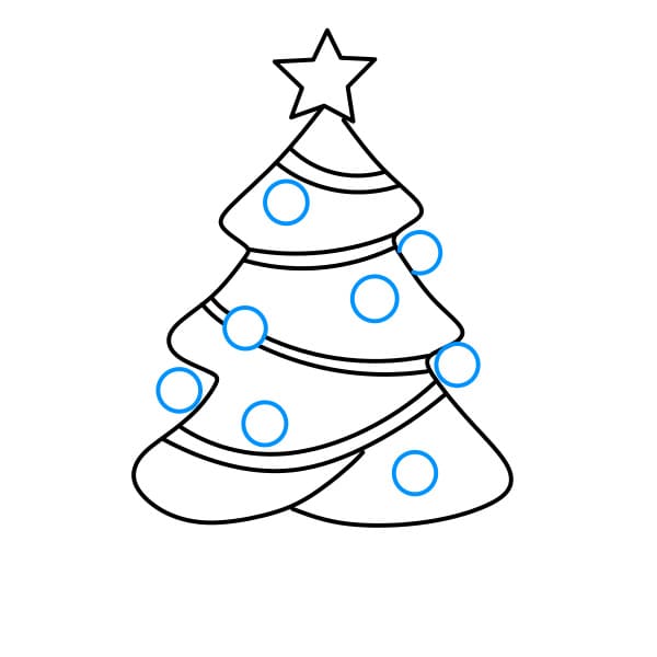 Hướng dẫn vẽ cây thông noel - Bước 4