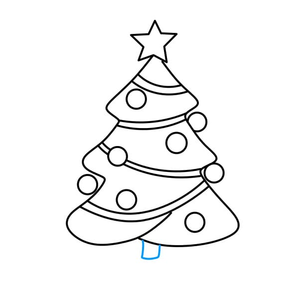 Hướng dẫn vẽ cây thông noel - Bước 5