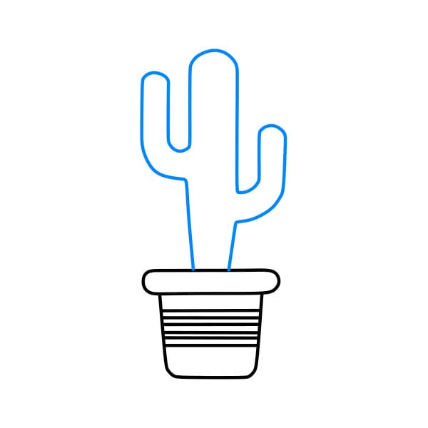 Hướng dẫn vẽ cây xương rồng đơn giản và đẹp cho bé - Bước 3