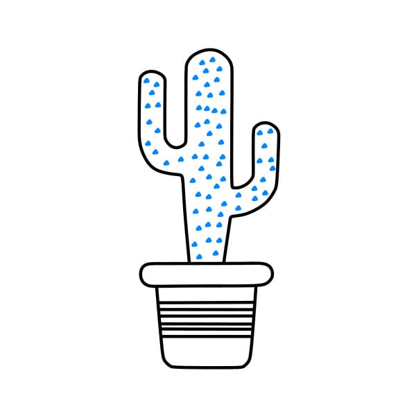 Hướng dẫn vẽ cây xương rồng đơn giản và đẹp cho bé - Bước 4