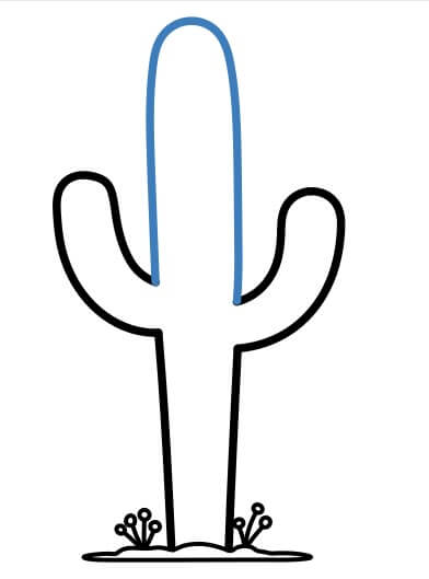 Hướng dẫn vẽ cây xương rồng dưới ánh mặt trời - Bước 6