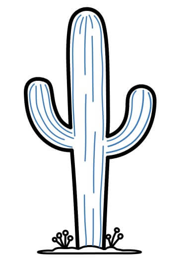 Hướng dẫn vẽ cây xương rồng dưới ánh mặt trời - Bước 7