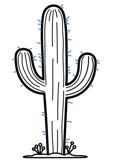 Hướng dẫn vẽ cây xương rồng dưới ánh mặt trời - Bước 8