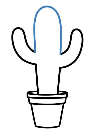 Hướng dẫn vẽ chậu cây xương rồng đơn giản - Bước 8