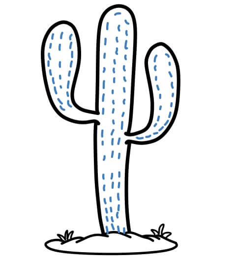 Hướng dẫn vẽ một cái cây xương rồng xanh tốt - Bước 7