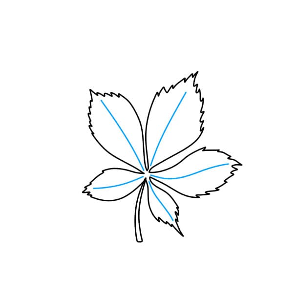 Hướng dẫn cách vẽ chiếc lá mùa thu đơn giản cho bé - Bước 3