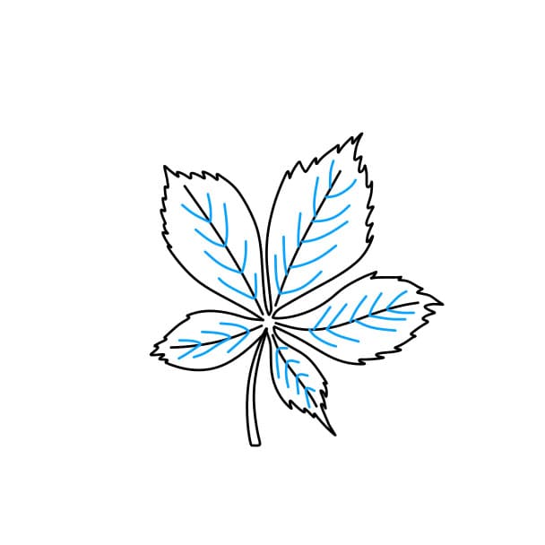 Hướng dẫn cách vẽ chiếc lá mùa thu đơn giản cho bé - Bước 4