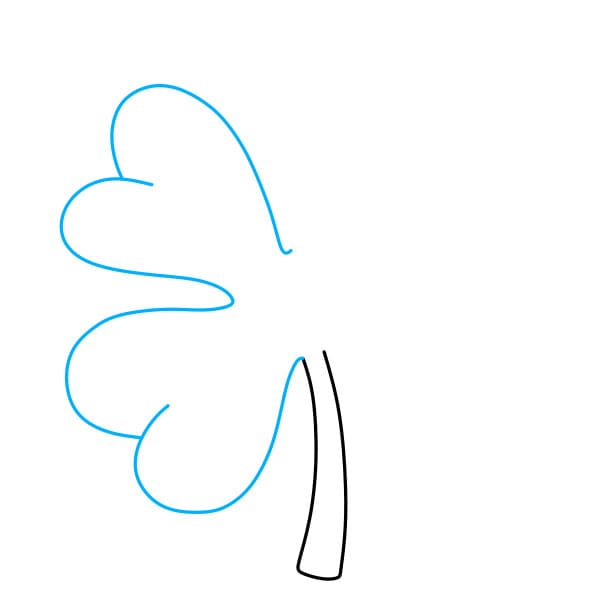 Hướng dẫn cách vẽ chiếc lá 4 cánh đơn giản cho bé - Bước 2