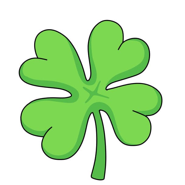 Hướng dẫn cách vẽ chiếc lá 4 cánh đơn giản cho bé - Bước 3