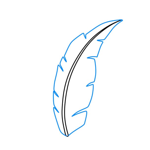 Hướng dẫn cách vẽ chiếc lá nhiệt đới đơn giản cho bé - Bước 2