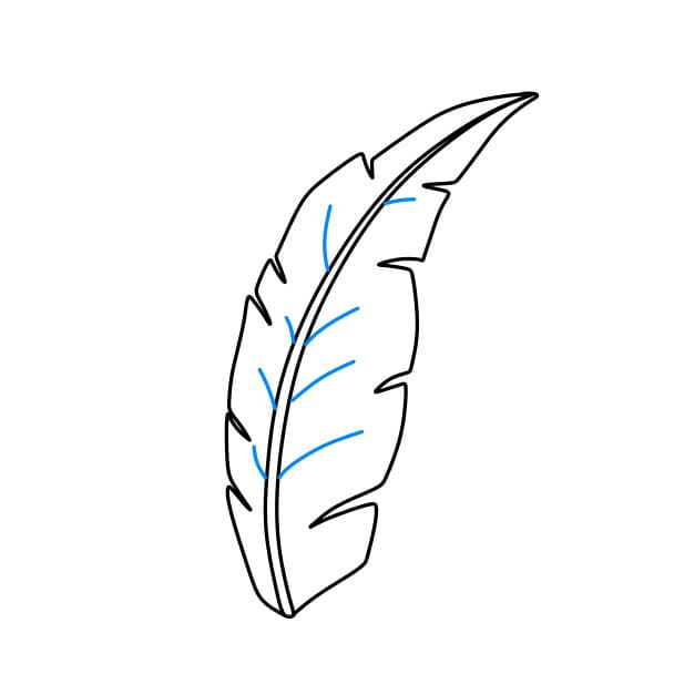 Hướng dẫn cách vẽ chiếc lá nhiệt đới đơn giản cho bé - Bước 3