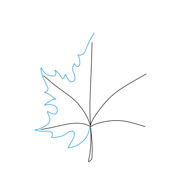 Hướng dẫn cách vẽ chiếc lá phong đơn giản cho bé - Bước 3