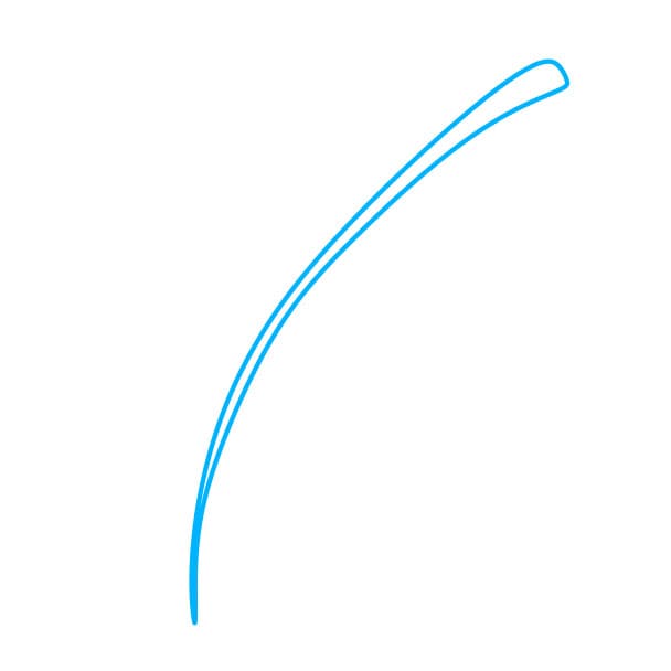 Hướng dẫn cách vẽ chiếc lá đơn giản cho bé - Bước 1