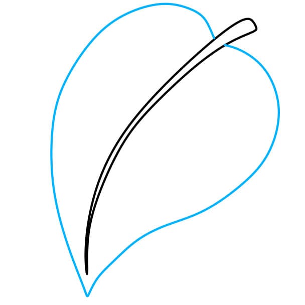 Hướng dẫn cách vẽ chiếc lá đơn giản cho bé - Bước 2