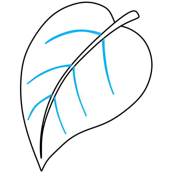 Hướng dẫn cách vẽ chiếc lá đơn giản cho bé - Bước 3