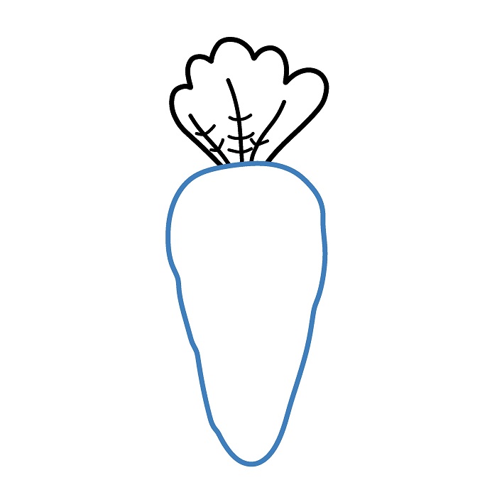 Hướng dẫn vẽ Củ Cà Rốt hoạt hình vui vẻ. - Bước 4