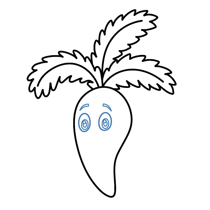 Hướng dẫn vẽ Củ Cà Rốt hoạt hình đáng yêu. - Bước 5