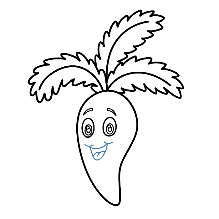 Hướng dẫn vẽ Củ Cà Rốt hoạt hình đáng yêu. - Bước 6