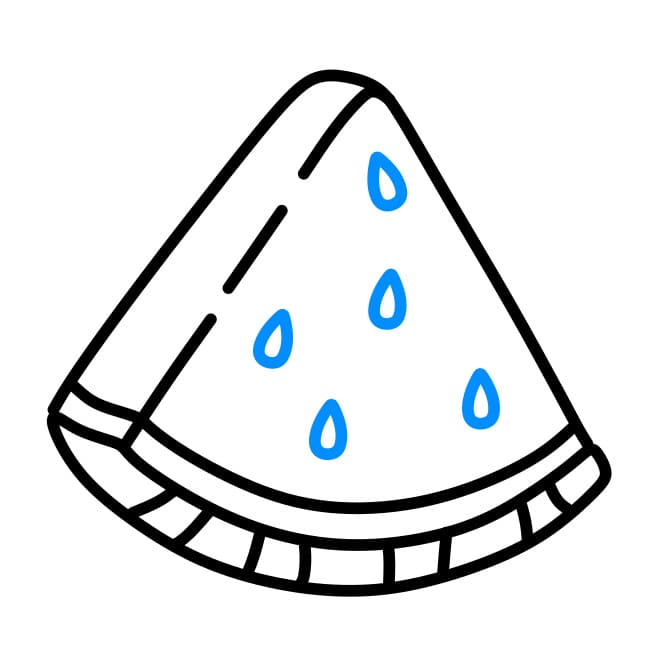 Hướng dẫn cách vẽ dưa hấu đẹp và đơn giản cho bé - Bước 5