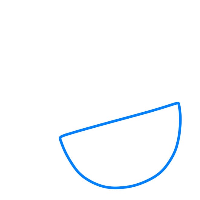 Hướng dẫn vẽ dễ dàng : dưa hấu - Bước 1