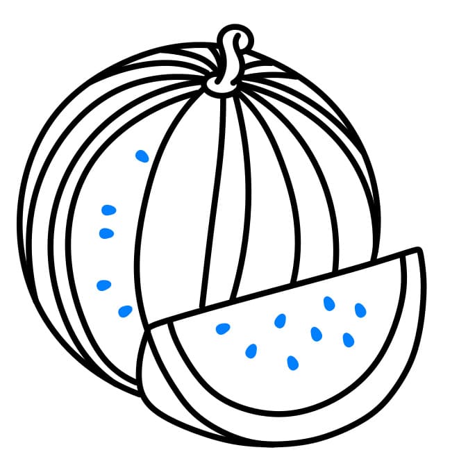 Hướng dẫn vẽ dễ dàng : dưa hấu - Bước 6