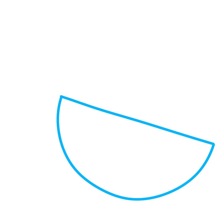 Hướng dẫn cách vẽ dưa hấu đơn giản - Bước 1