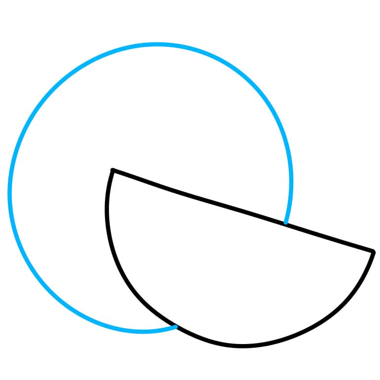 Hướng dẫn cách vẽ dưa hấu đơn giản - Bước 2