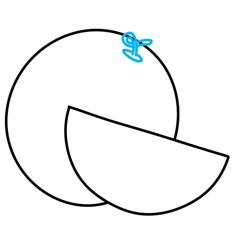 Hướng dẫn cách vẽ dưa hấu đơn giản - Bước 3