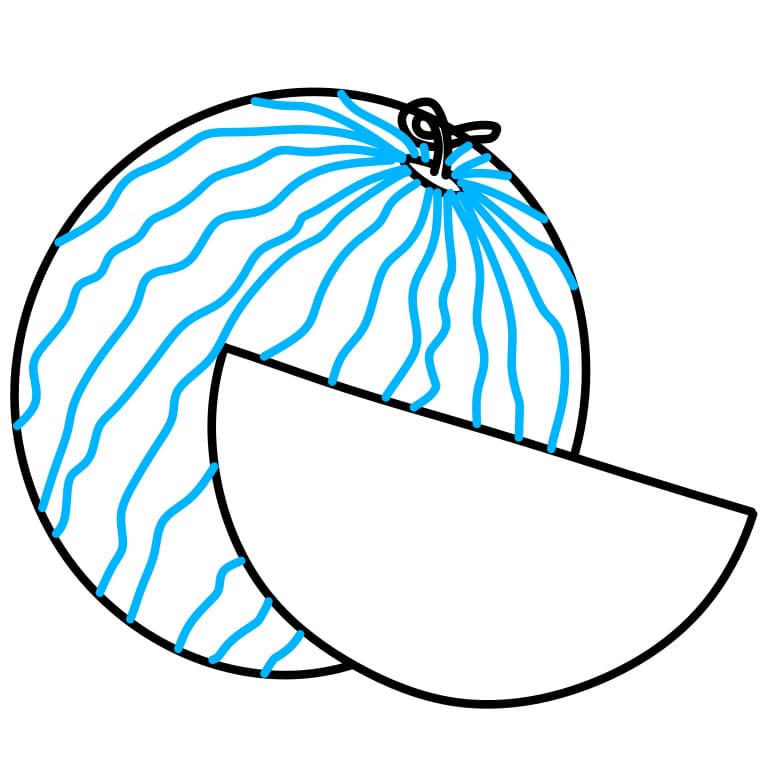 Hướng dẫn cách vẽ dưa hấu đơn giản - Bước 4