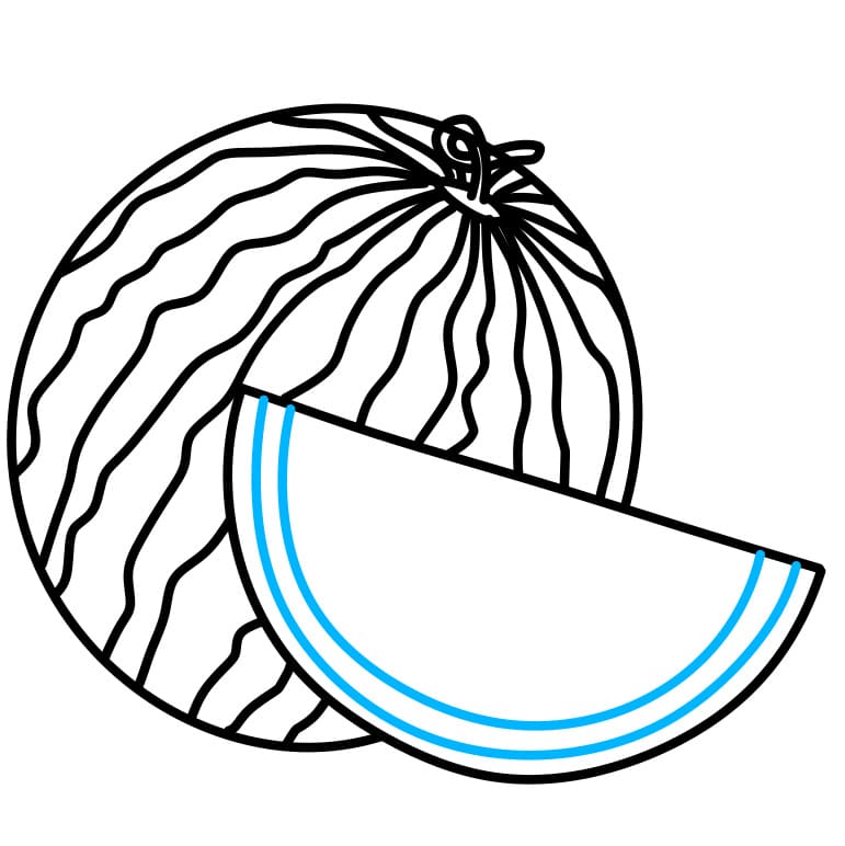 Hướng dẫn cách vẽ dưa hấu đơn giản - Bước 5