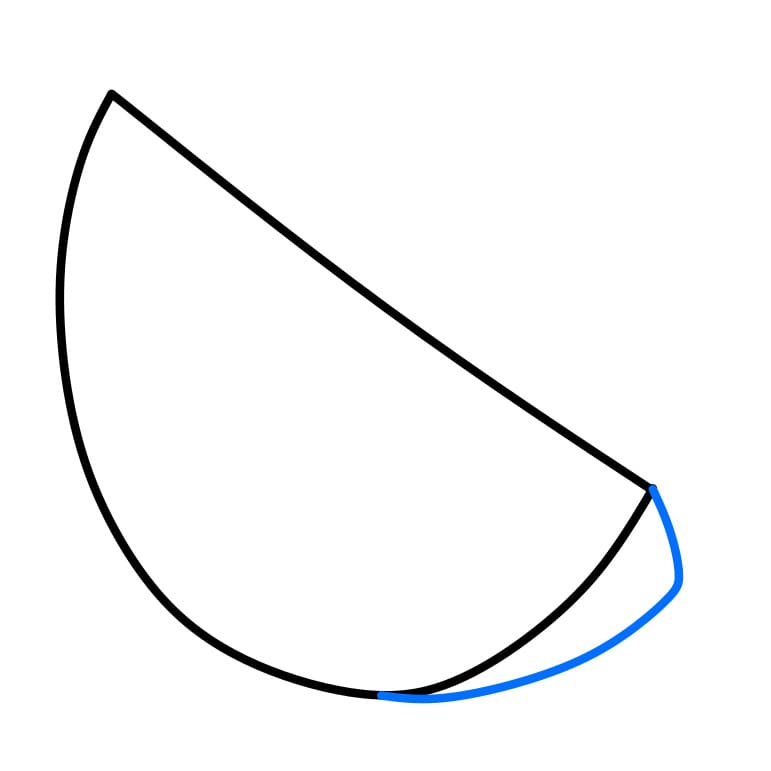 Hướng dẫn cách vẽ dưa hấu chi tiết từng bước cho bé - Bước 2