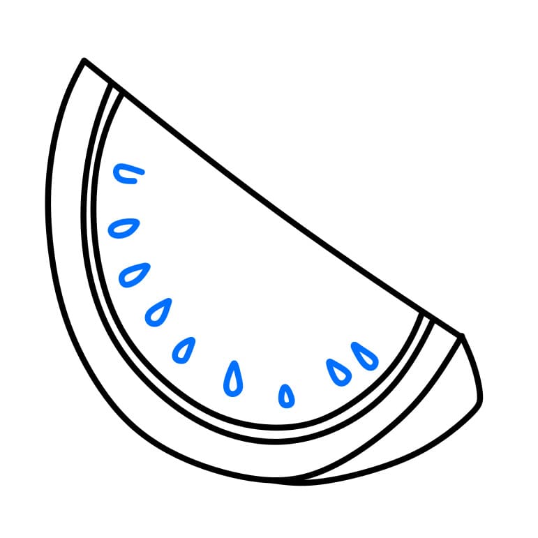 Hướng dẫn cách vẽ dưa hấu chi tiết từng bước cho bé - Bước 4