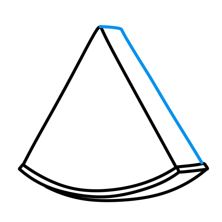 Hướng dẫn cách vẽ miếng dưa hấu thơm ngon - Bước 3